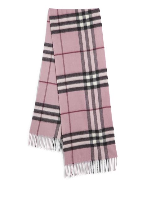 burberry check cashmere scarf pink